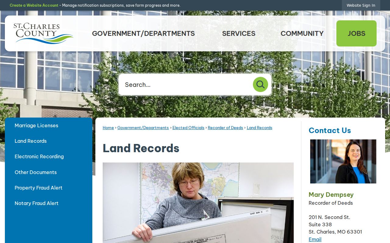 St. Charles residents directory Recorder land records access page